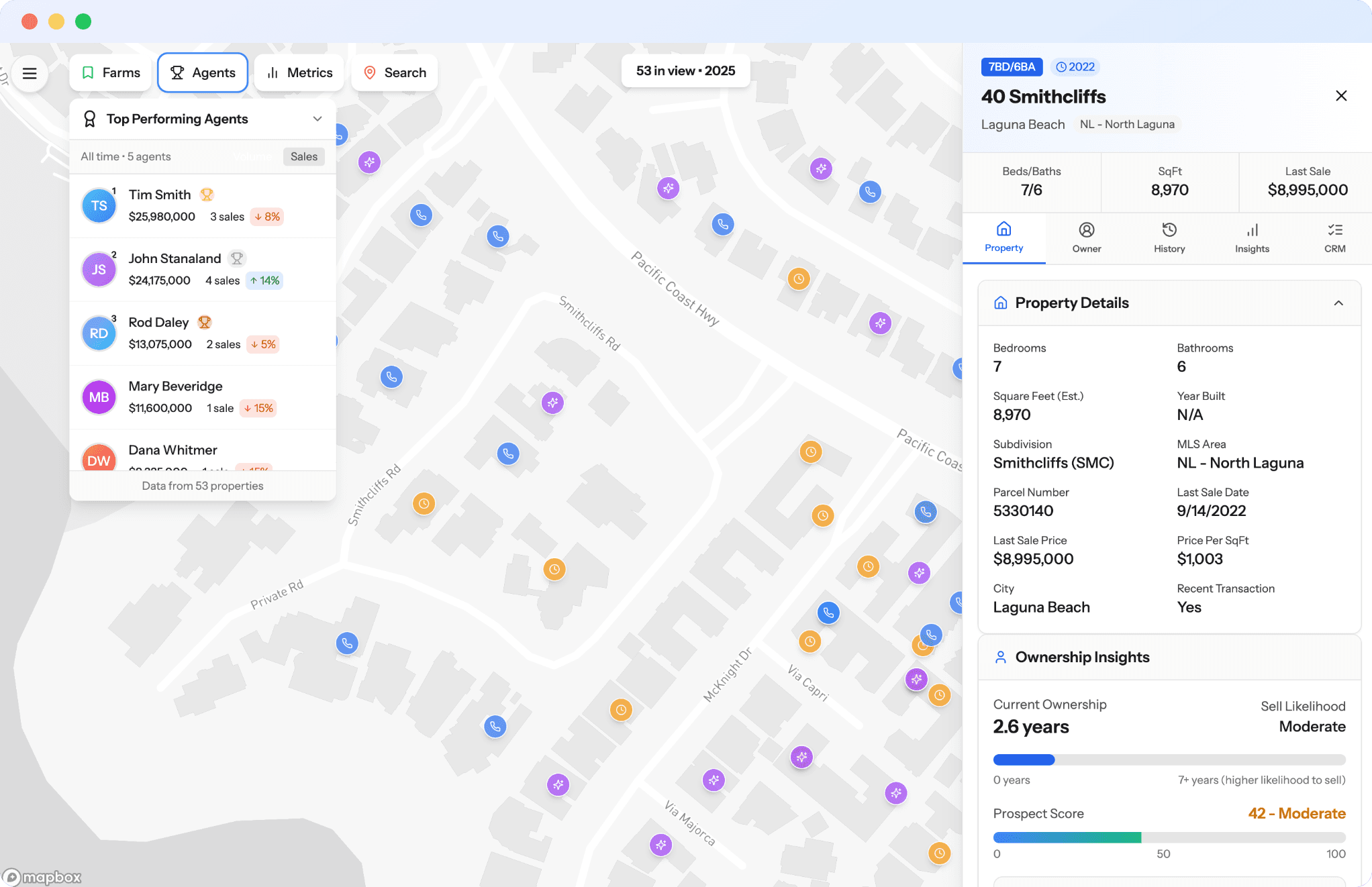 Repandi platform interface - a visual CRM for real estate agents